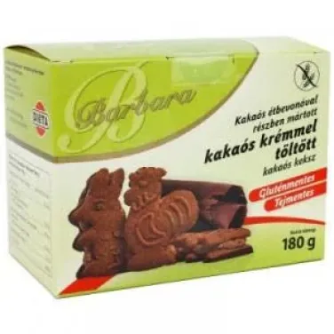 gluténmentes kakaókrémmel töltött omlós keksz 150 g