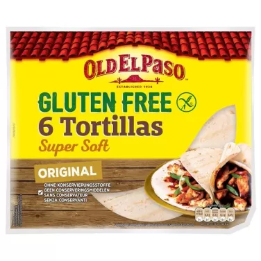 Gluténmentes old el paso tortilla lap 216g