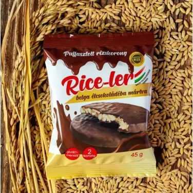 Gluténmentes rice-ler puffasztott rizskorong belga étcsokoládéba mártva 45g
